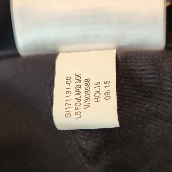 Banana Republic Foulard Silk Ruffle Dress Navy Size L - Picture 10 of 15